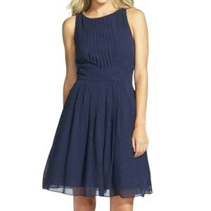 Ted Baker Saphira Silk Pleated Dress - STUNNING blue - Size 1